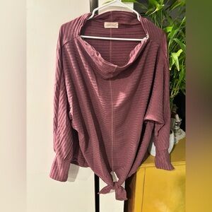 Chic Mauve Cowl Neck Sweater
